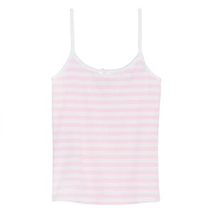 Pink by Frankie’s Bikinis Jade cotton tank top in peony stripe color